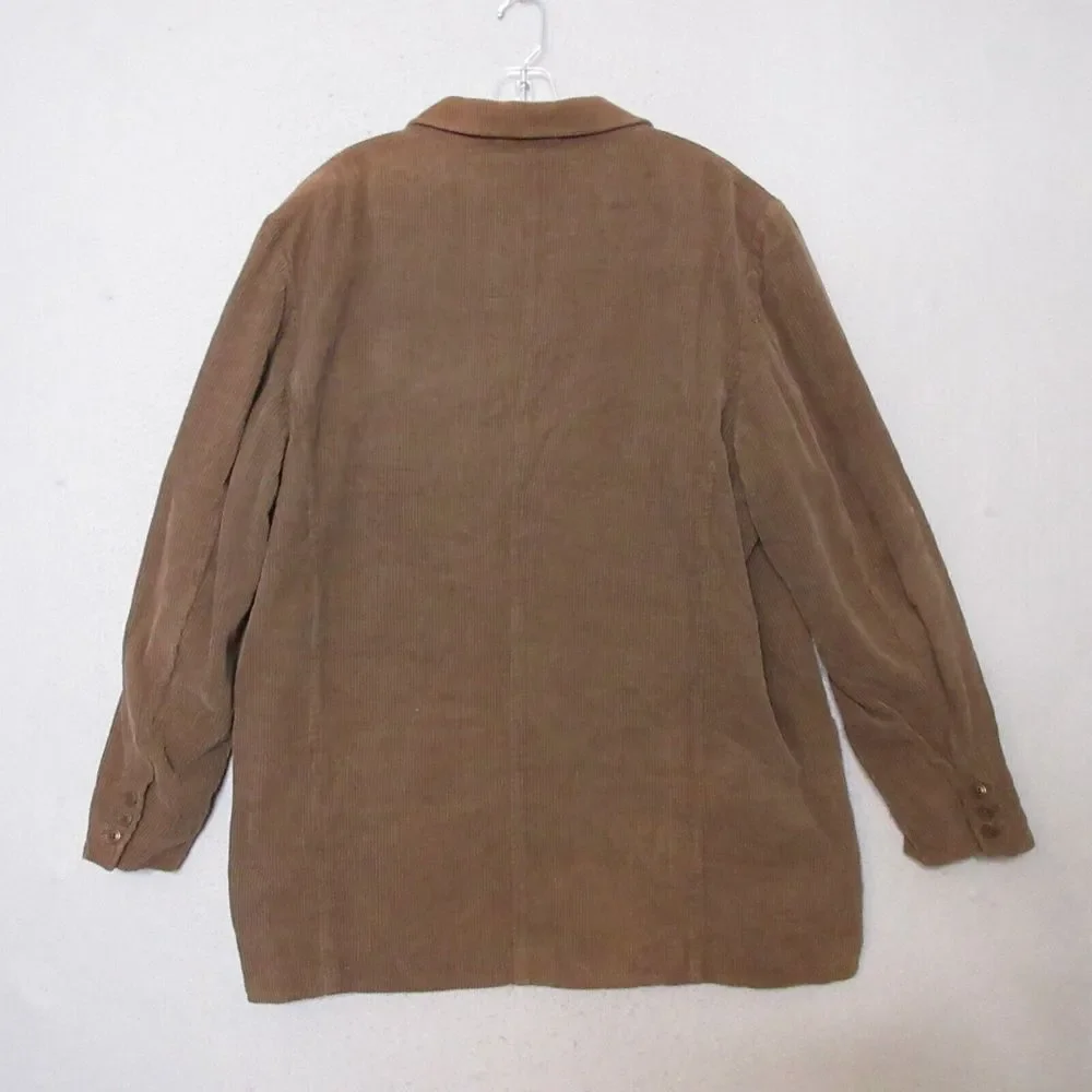 Territory Ahead‎ Corduroy Blazer Men XL Brown Silk Cotton Vintage Unstructured